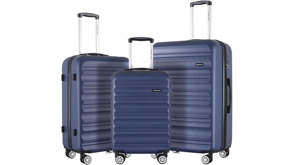 three piece spinner luggage