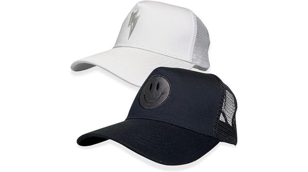 two cotton embroidered hats