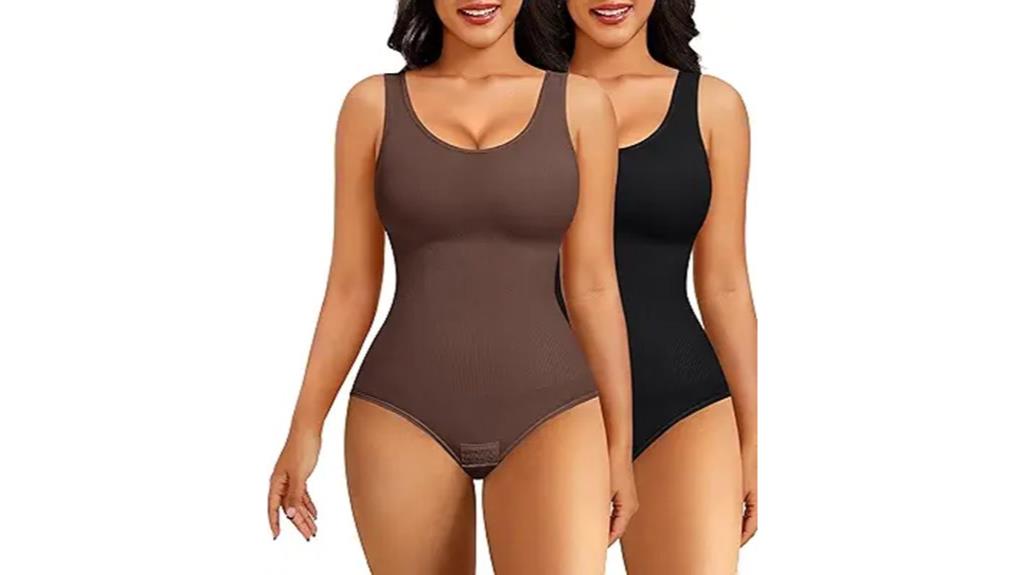 two piece shapewear bodysuit