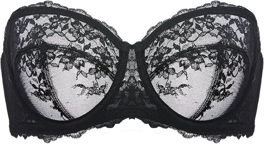 unlined lace strapless bra