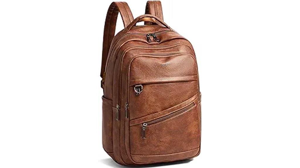vegan leather travel backpack