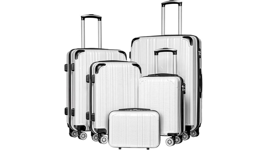 versatile 5 piece luggage set