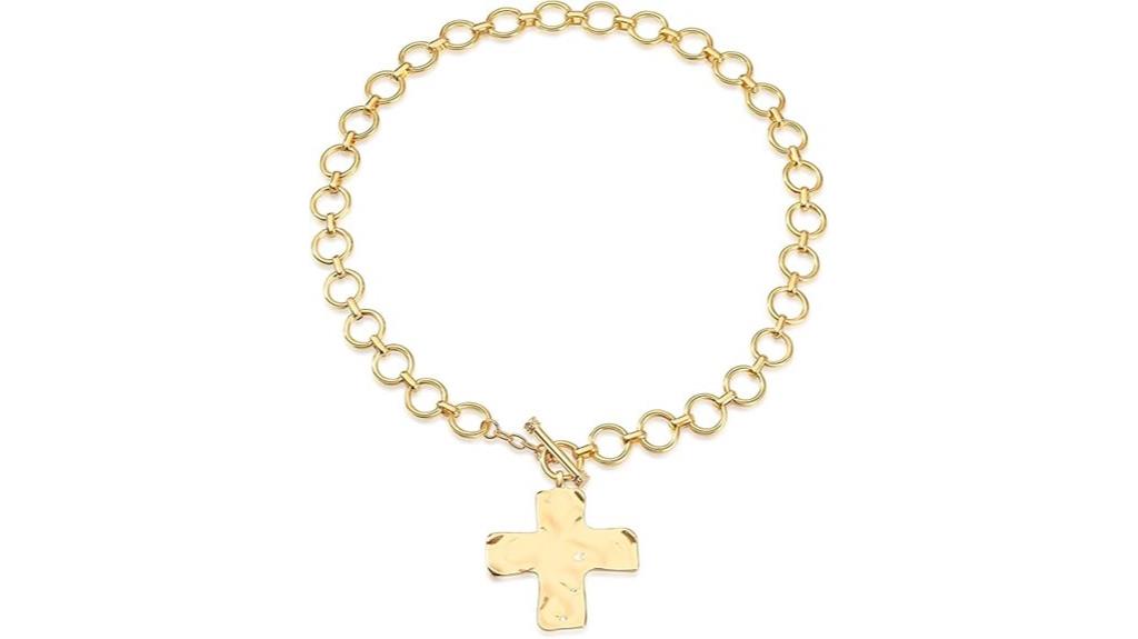 vintage gold cross necklace