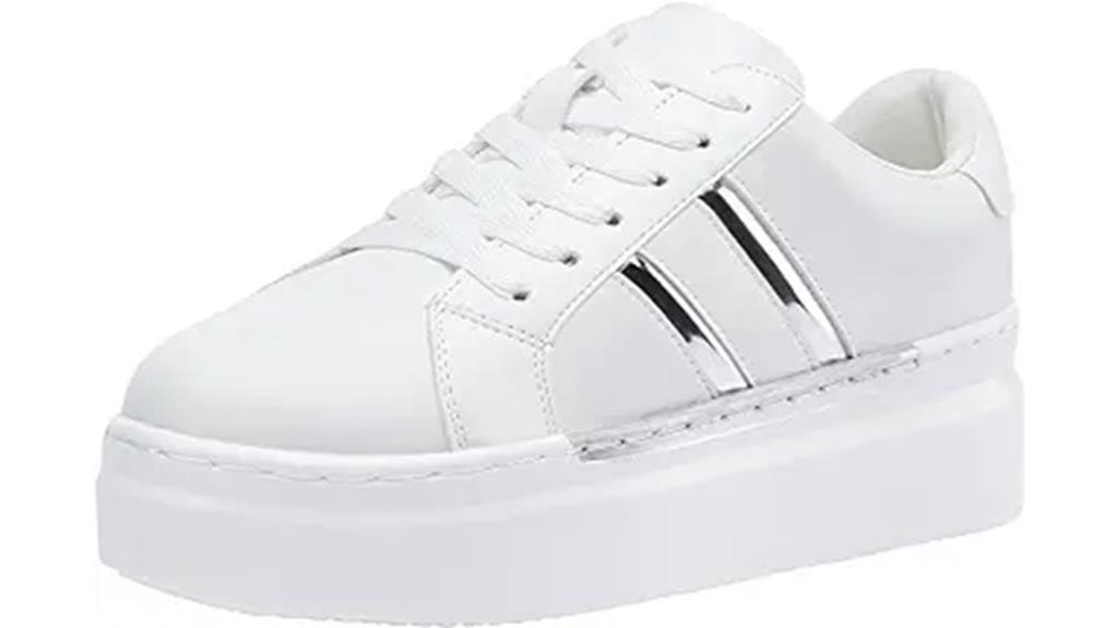white chunky platform sneakers