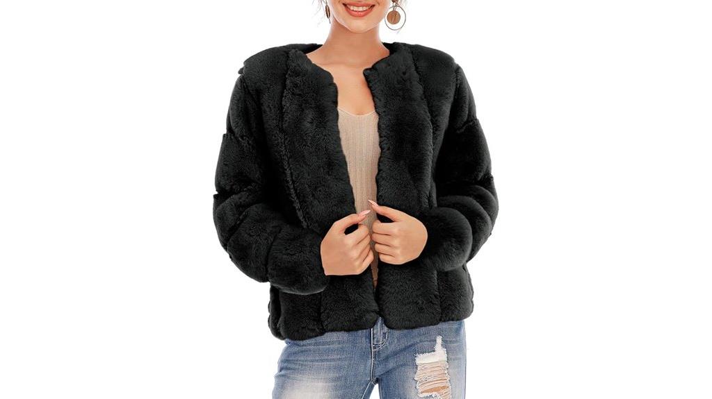 women s fuzzy faux fur coat