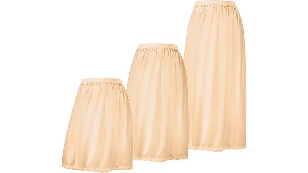 women s satin lace skirt set