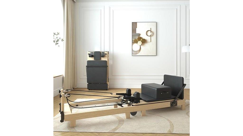 wooden foldable pilates reformer
