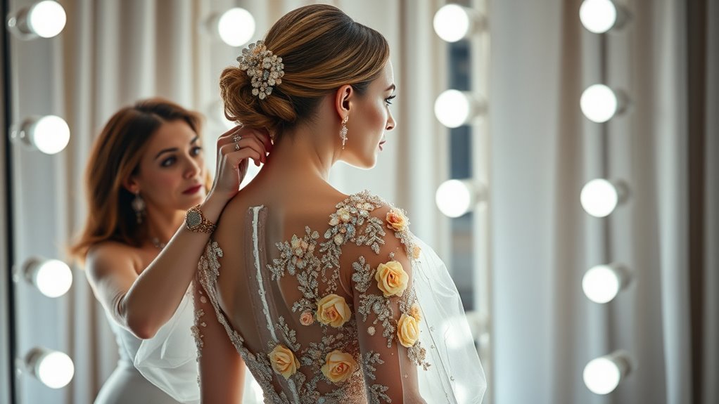 custom embellishments and fabrics