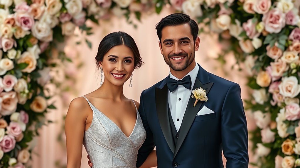 matching coordinated wedding attire