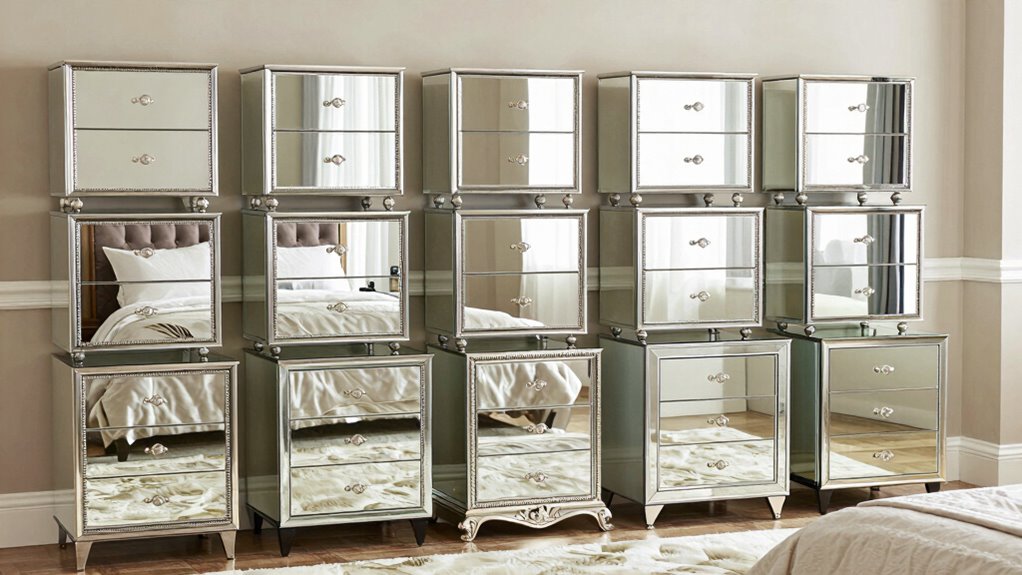 celebrity mirrored nightstands