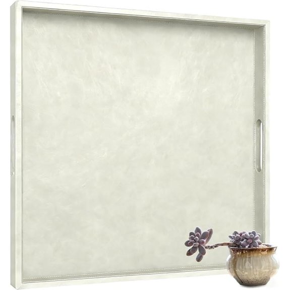 leather tray with handles