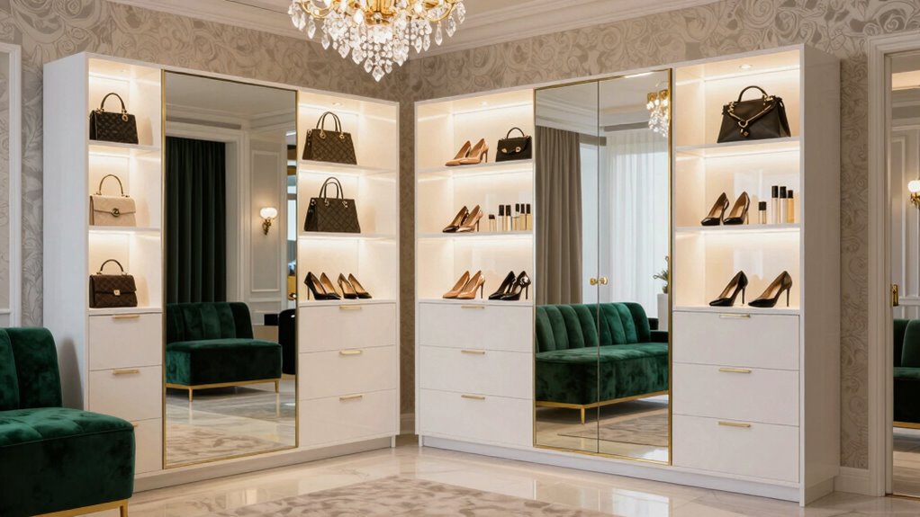 top celebrity glam room cabinets