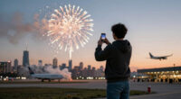 Chicago Plane Fireworks Strike